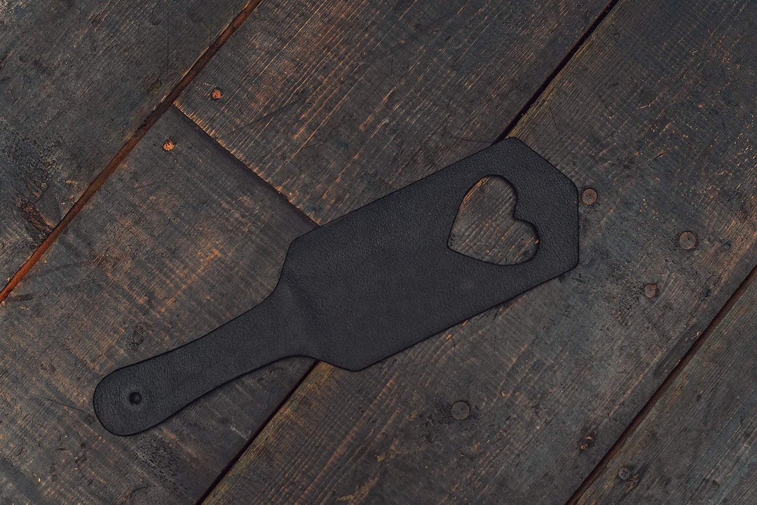 Leather Spanking Paddle "Heart"